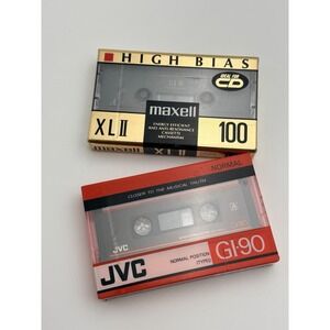 Sealed Blank Cassette Tape Lot Maxell XLII 100 High Bias & JVC G1-90 NOS